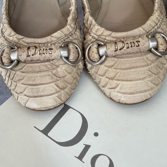 Christian Dior calf snake print Balleria flats - Picture 2 of 8